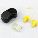 Soft Silicone Swimming Earplugs Nose Clip Set Soundproof Ear Plugs (Yellow)