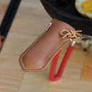 2 pcAnti-Scald Anti-Slip PU Leather Frying Pan Handle Protective CoverBrown