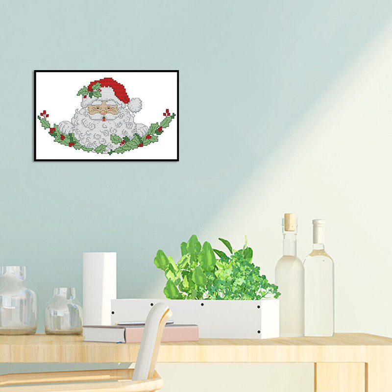 Santa Bust Partial Cross Stitch 14CT Counted Embroidery DIY Home Decoration Gift
