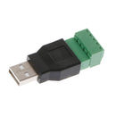 USB 2.0 Type A  to 5P Screw Shield Terminal Plug Male/Female Connector