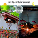 LED Lantern Metal Bronze Hollow Out Solar Charged Hanging Art Household Ornament