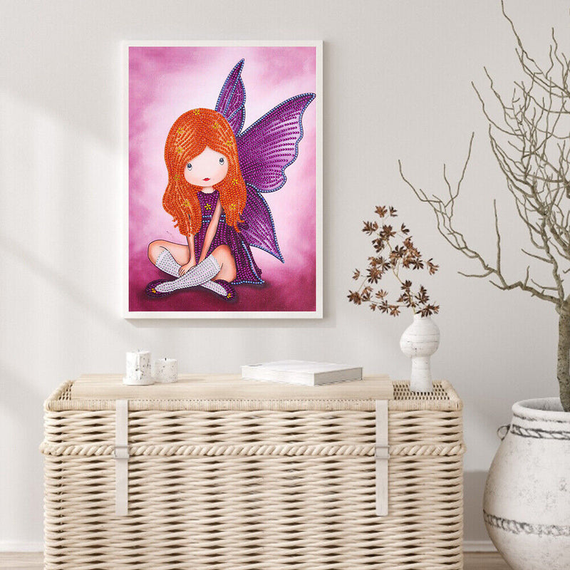 30x40cm 5D DIY Partial Special Shape Diamond Painting Girl Home Art (AK023)