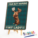 Napkin Dog Oil Paint By Numbers Kit DIY Frameless Drawing for Adults Home D