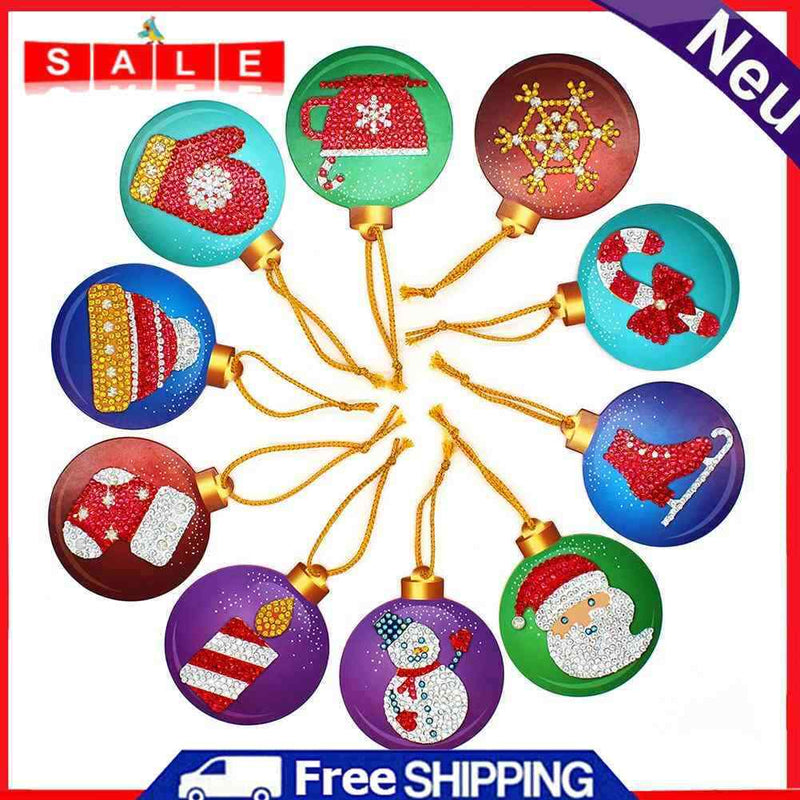 10pcs Single-sided Special Shape Diamond Painting Christmas Tree Home Decoration