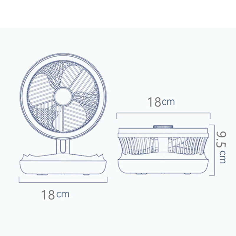 Rechargeable Summer Desktop Cooling Electric Foldable Fan with LED Night Light