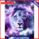 DIY Digital Oil Painting By Numbers Lion Color Drawing Frameless Hand Painted
