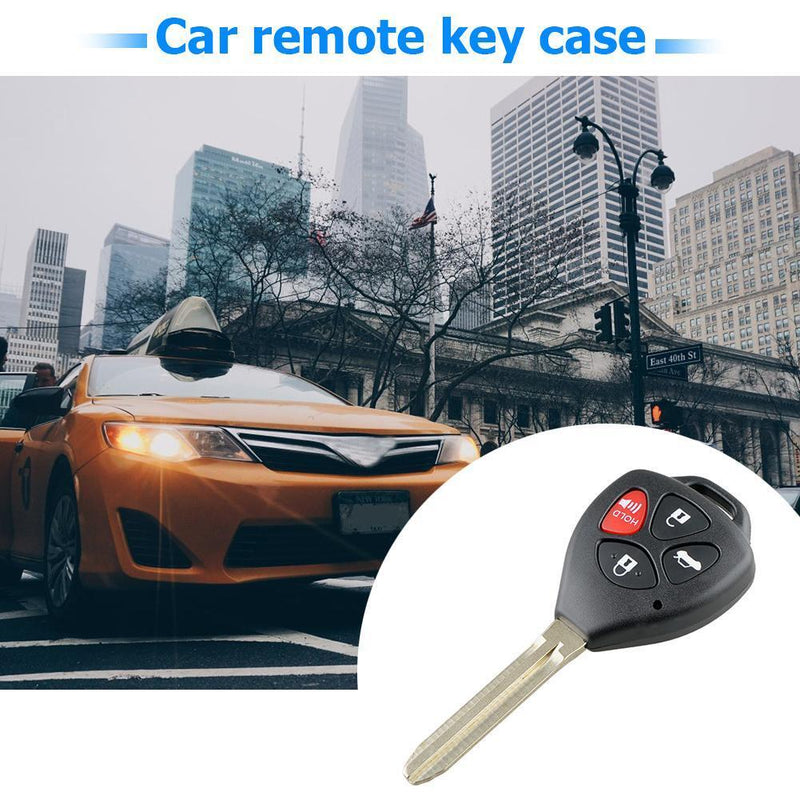 2006-2010 Black Car Remote Key Case 4 Buttons Key Shell Replacement for Corolla