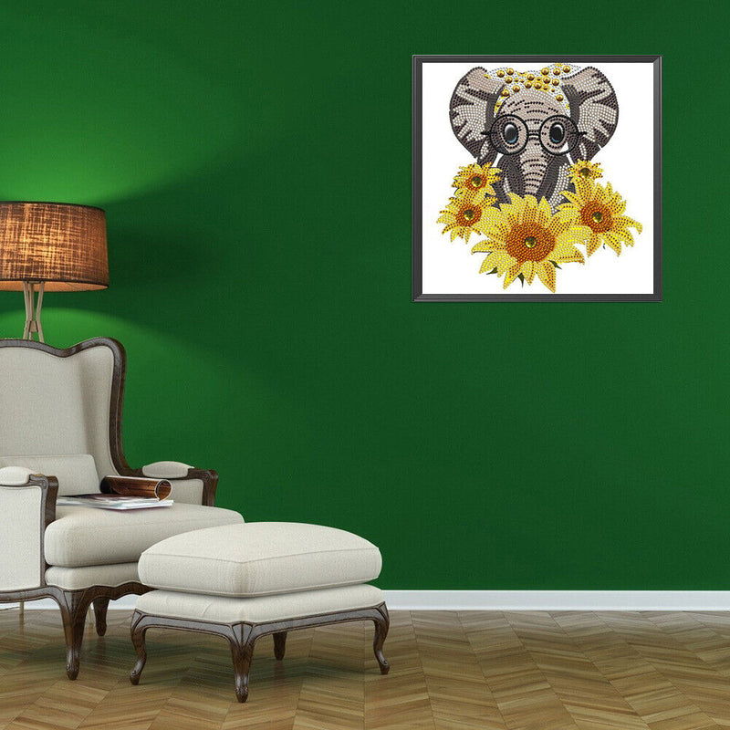 5D DIY Partial Special Shaped Drill Diamond Painting Elephant Craft (HB248)