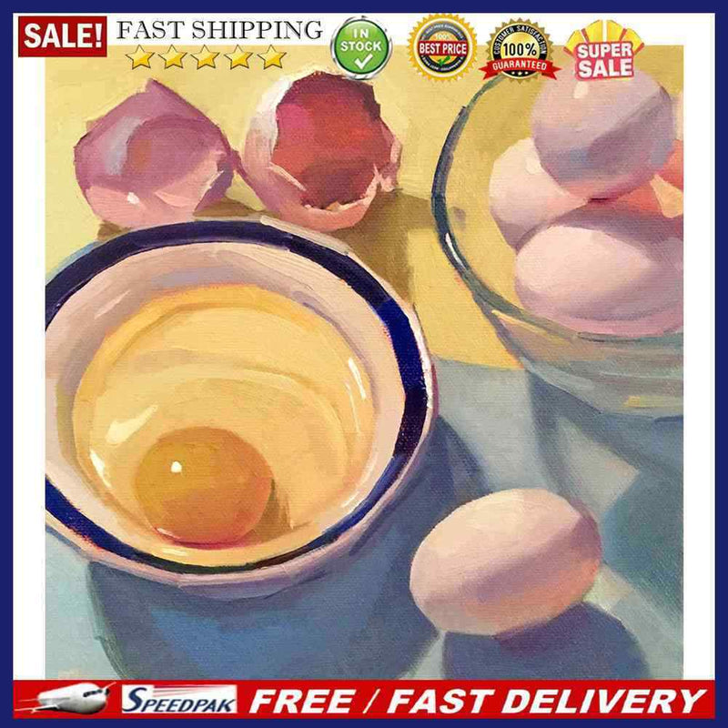 Eggs in Bowl Kit Colouring Oil Canvas Pictures DIY Hand Painted Paint By Numbers