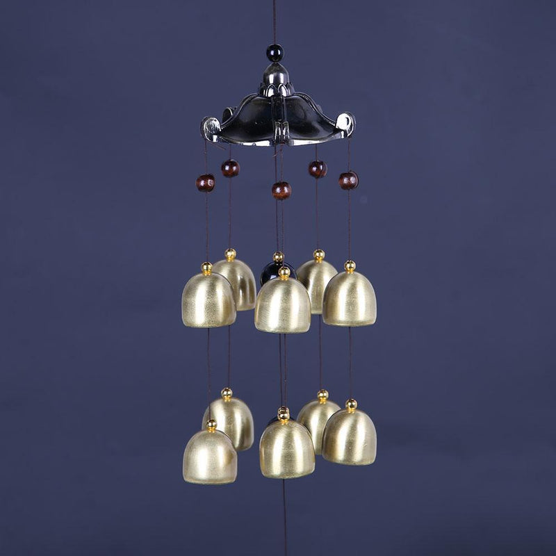 Metal 10 Bells Copper Wind Chime Garden Yard Hanging Decor Gift