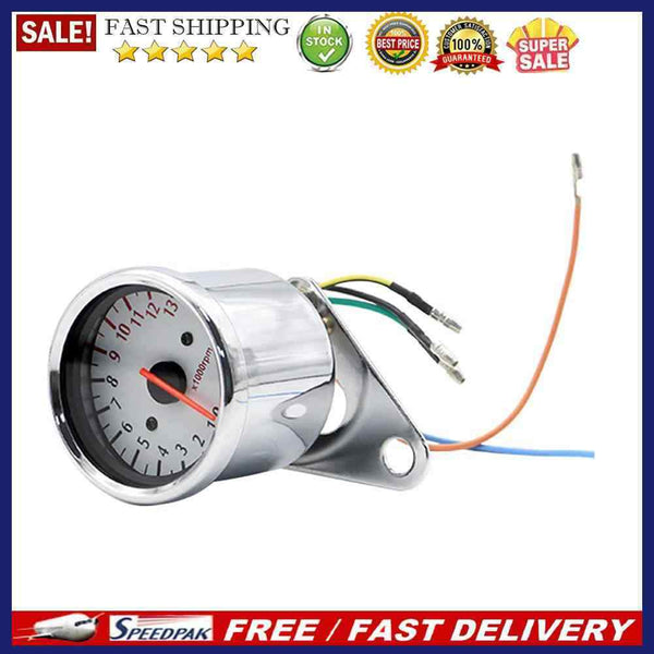 Retro Motorcycle Tachometer 0-13000 Tach RPM Gauge Rev Counter Universal DC