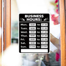 Business Hours Sign Hours of Operation Signs for Window / Door (Black) Newly