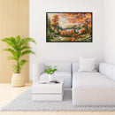 Full Cross Stitch 14CT Cotton Thread DIY Autumn Scenery Handmade Stamped Crafts