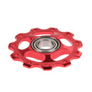 2pcs 11T Bike Aluminum Alloy Bearing Jockey Wheel Rear Derailleur(Red) A