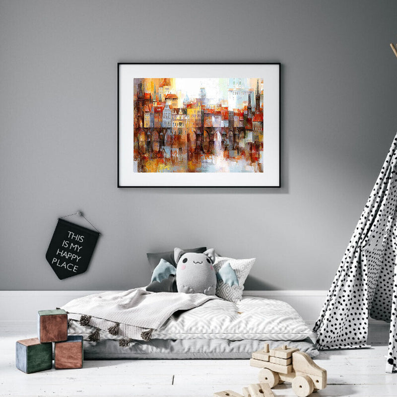 Riverside Town Oil Paint By Numbers Kits Canvas DIY Hand Painted Home Decoration