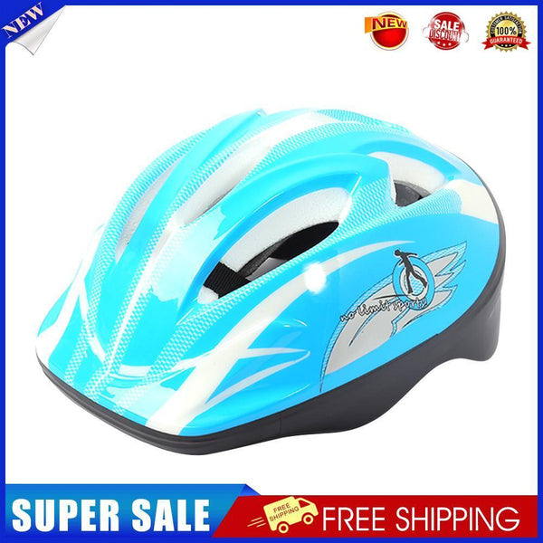 Children Riding Helmet Anti Drop Cartoon Sports Bicycle Helmet (Light Blue)
