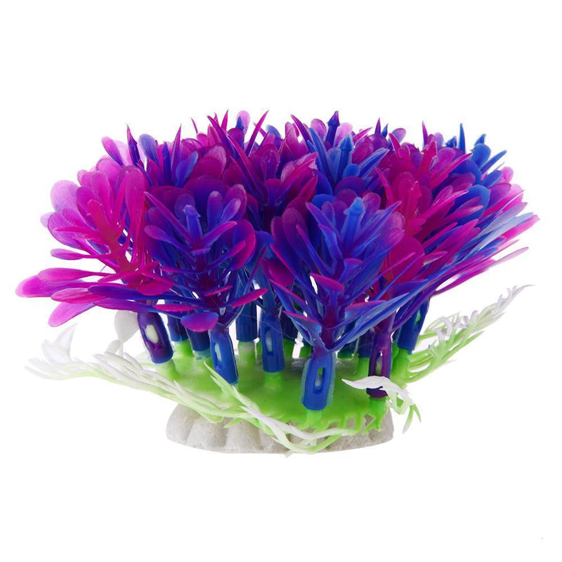 Aquarium Fish Tank Artificial Water Plant Ornaments Landscape Decor(Purple)