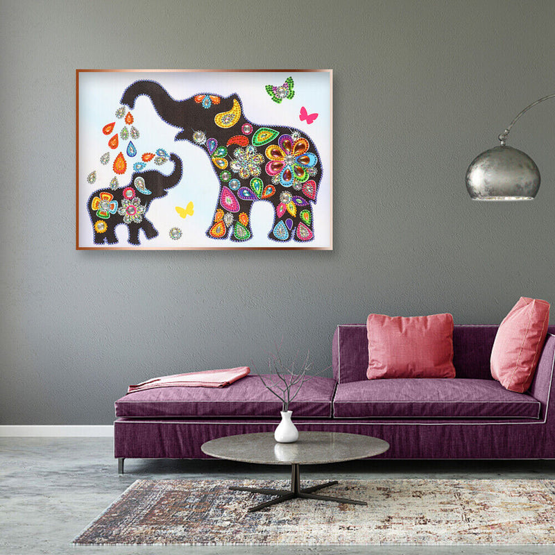 Diamond Painting Little Elephant Partial Special Rhinestone Picture (UP061)