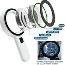 Reading Handheld Seniors Magnifier With LED Illuminated Magnifying Glass 30X