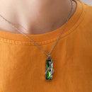 Mosaic Chain Ladies Rainbow Square Zircon Crystal Rhinestone Necklace