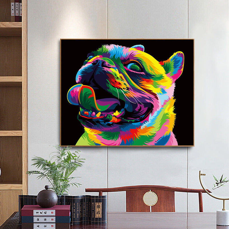 Painted Pug Oil Paint By Numbers DIY Canvas Wall Art Picture Craft Home Dec