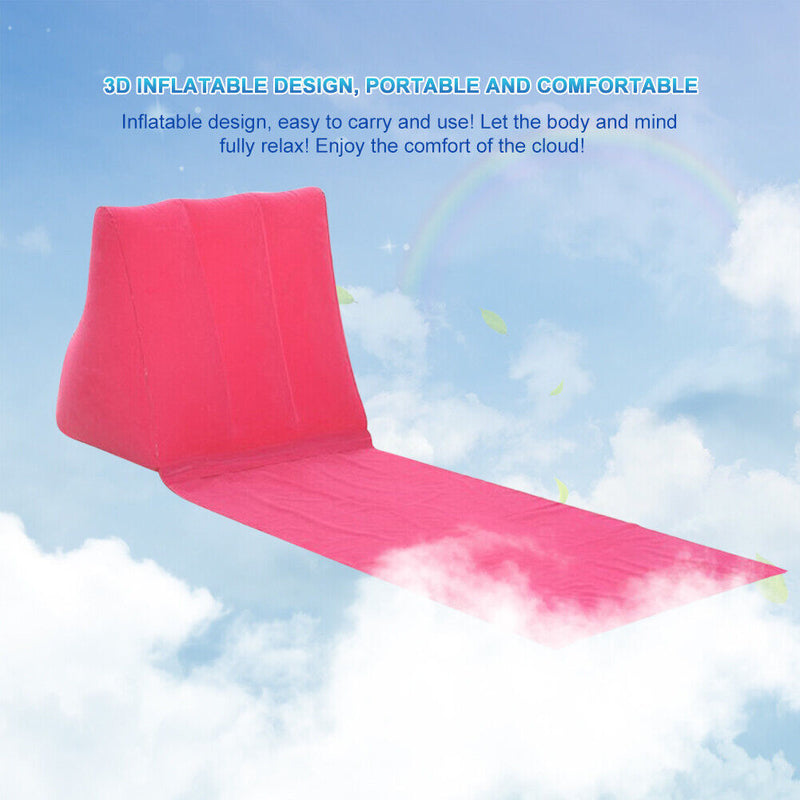 Outdoor Camping PVC Inflatable Cushion Sleeping Bag Mattress Triangle Mat Pad