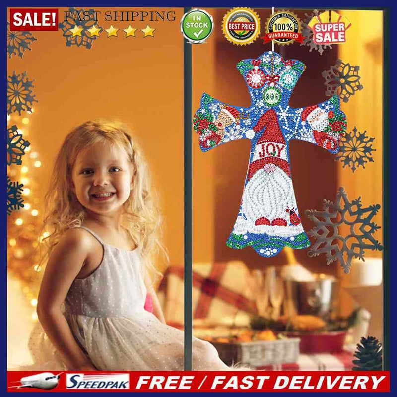 Creative Cross Christmas Home Decoration Pendant Single-Sided Point Drill (4)