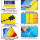 Large Rainbow Kites Easy To Assemble Launch Fly-Best For Outdoor Kite Beach P6V4
