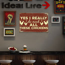 Tin Plates Wall Signs Retro Painting Chicken Letters Metal Plate Poster for Bar