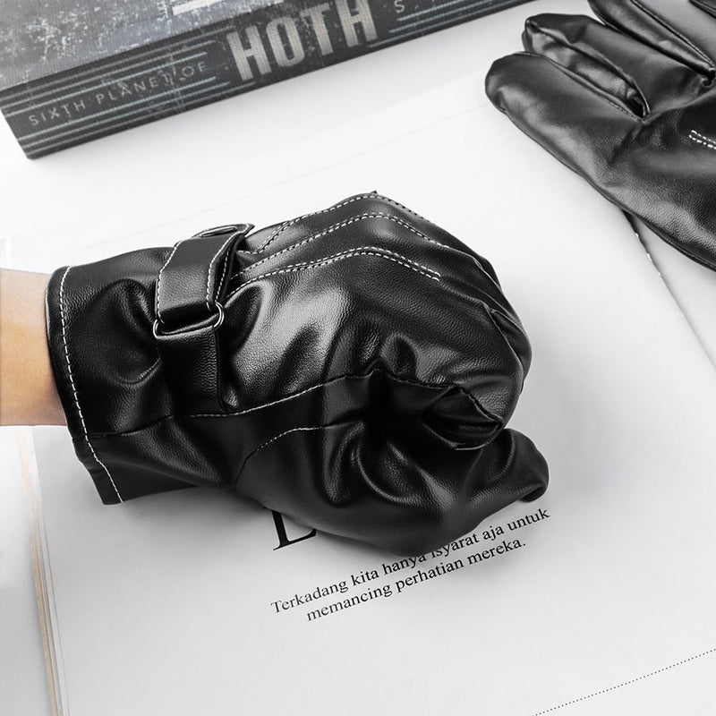 Drive Waterproof Thicken Full Finger PU Leather Gloves Touch Screen Gloves