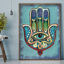 5D DIY Full Drill Round Shape Palm Eyes Rhinestone Diamond Drawing Decoration