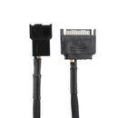 2pcs Sleeved SATA 15Pin to Small 4Pin Fan Power Adapter Extension Cable