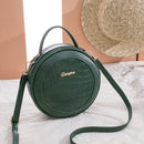 Retro Women Alligator PU Crossbody Bag Female Small Round Purse Shoulder Handbag
