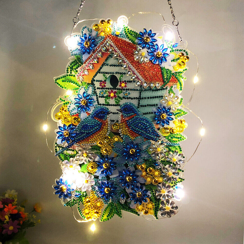 5D Diamond Rhinestone Christmas Flower Wreath Kit Hanging Home Door Wall De