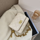 Casual Lattice Pattern Women Messenger Bags Chain Small Square Shoulder Pouch