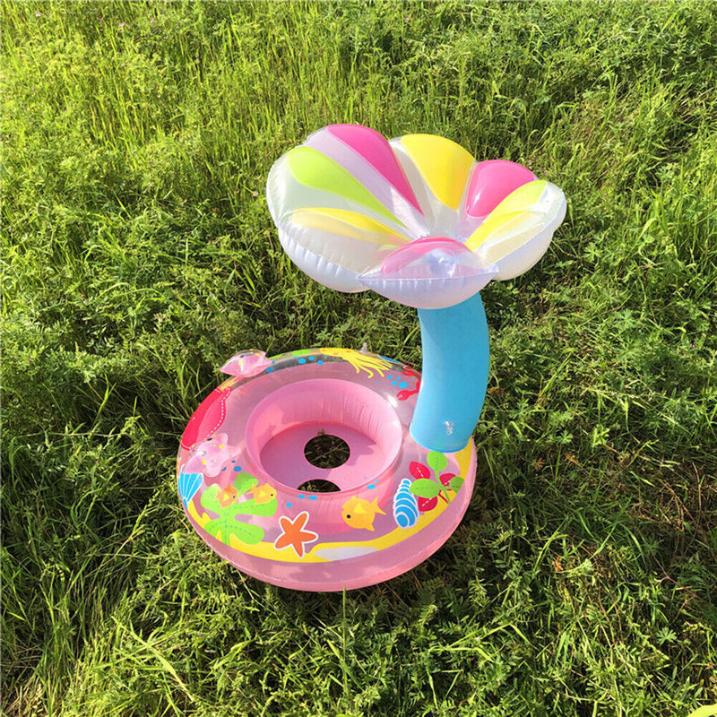 Baby Swimming Ring Cartoon Inflatable Infant Toddler Float Circle (Pink) Newly