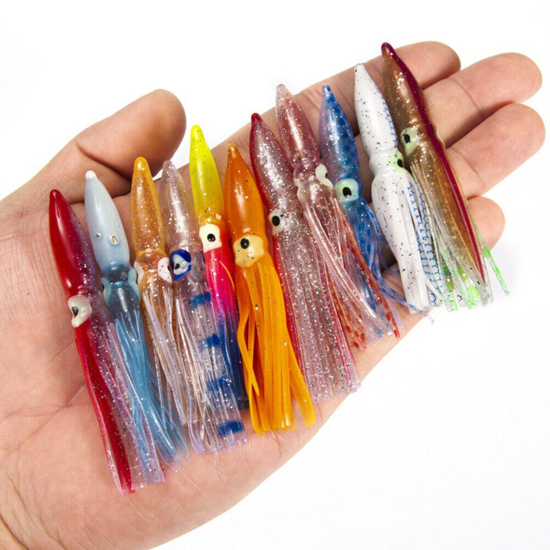 10pcs 8cm Squid Skirts Bionic Fishing Lures Artificial Soft Bait Fishing Ta