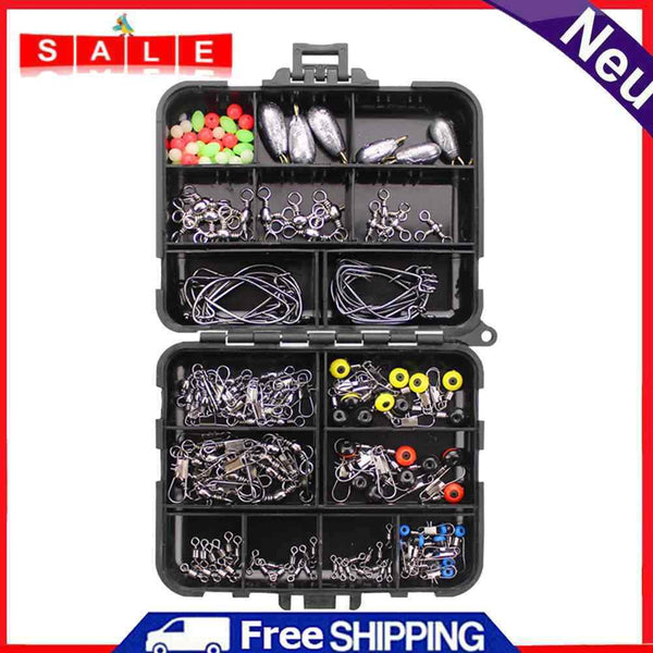 160pcs/Set Fishing Tackles Set Carp Fishing Jig Hooks Connector Space Beans Kit