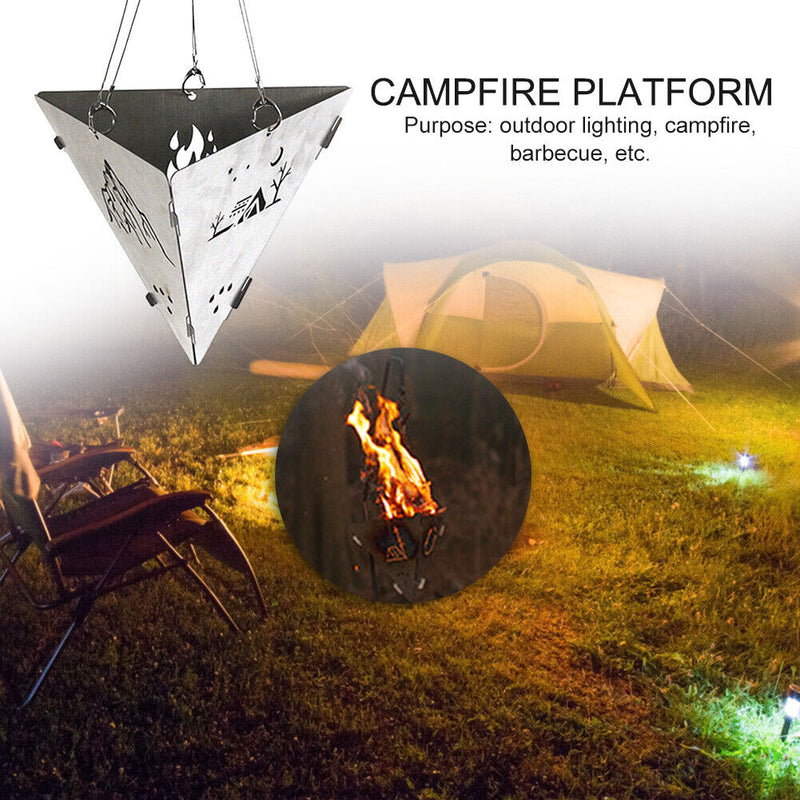 Stainless Steel Camping Picnic Burning Stoves Campfire Hanging Triangle Sto