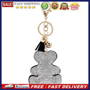 Fashion Leather Keychain Neutral Cubs Rhinestone Bag Car Keychain Sliver