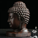 Decoration Sakyamuni Head Redwood Crafts Buddha Statue Tathagata Sculpture