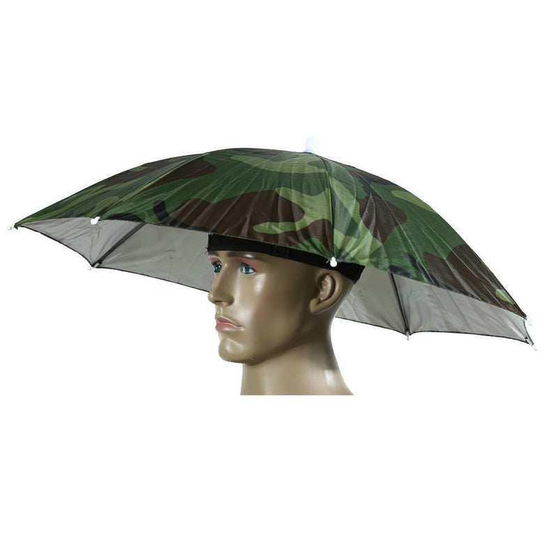 5pc Fishing Caps Head Umbrella Hat Anti-Rain Fishing Anti-Sun Cap Hat(Camo)