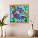 DIY Partial Drill Special Shape Fish Rhinestone Drawing for Home Decoration
