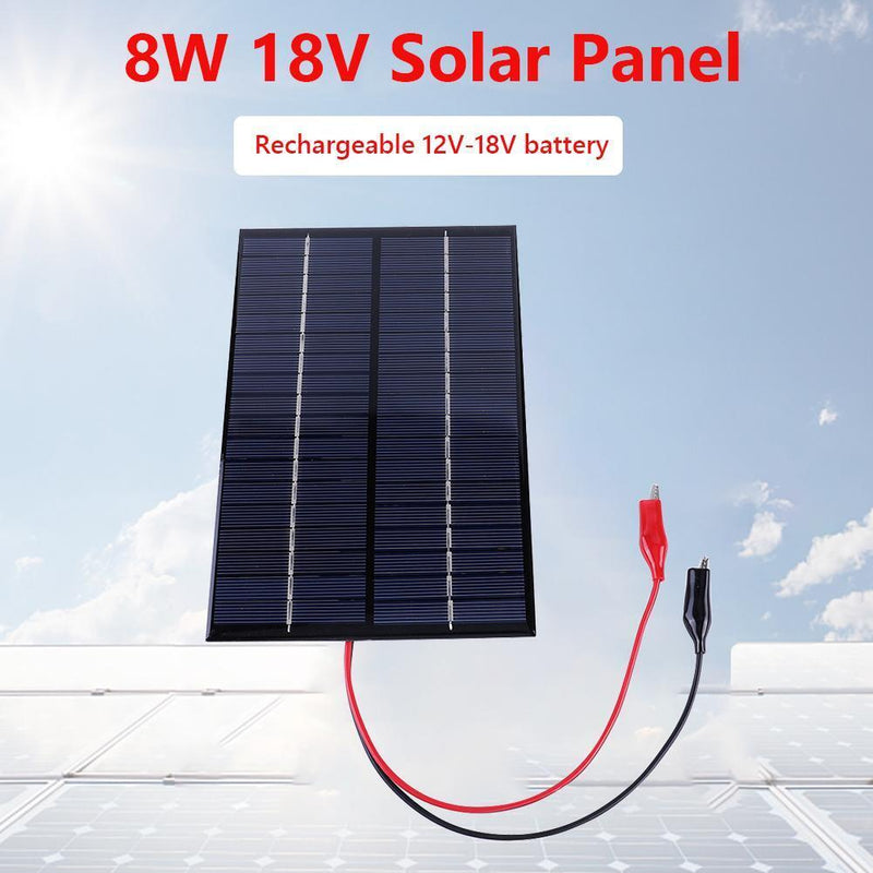 Waterproof Solar Panel 8W 18V Polycrystalline Board Portable DIY Solar Cell