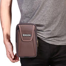 5pcs Fashion Men Leather Card Bag Wallet Zipper Purse Phone Pocket(Brown)