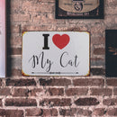 I Love My Cat Retro Metal Plate Tin Sign for Bar Pub Club Cafe Wall Arts