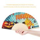 Halloween Pumpkin Fan Oil Paint By Numbers Craft Frameless Handheld Home Deco