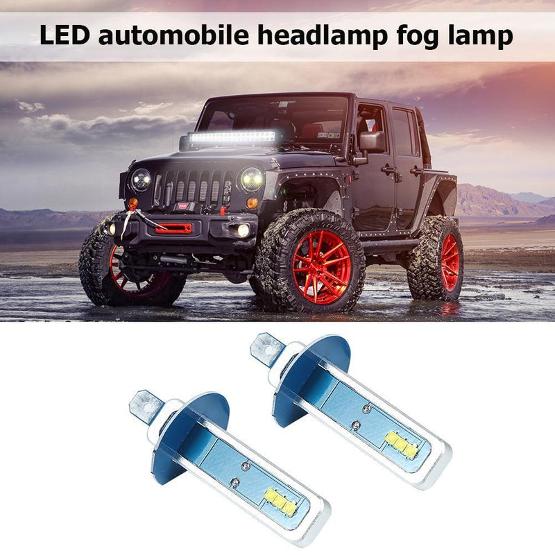 1 Pair H1 3030 6SMD Car LED Headlight 20W 1100LM Fog Lamp Bulbs White Light