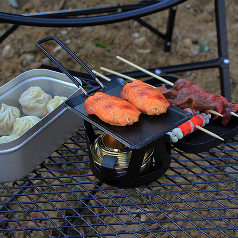 Mini BBQ Grill Pan for Camping Outdoor Picnic Cookware Nonstick Grill Baking Pan