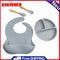 4pcs Silicone Food Plates Baby Feeding Food Accessories (Grey) Anti-Brief Set
